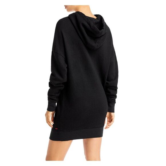 N: PHILANTHROPY Womens Hood Drop Shoulders Long Sleeve Short Sweatshirt Dress - Picture 2 of 3